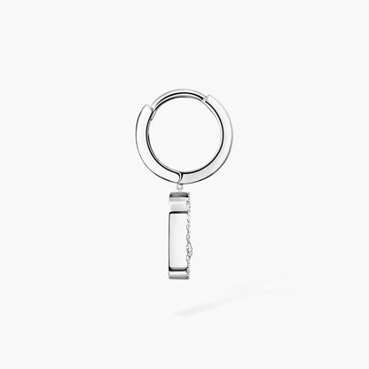[Peak]MOVE UNO SINGLE DIAMOND HOOP EARRINGS