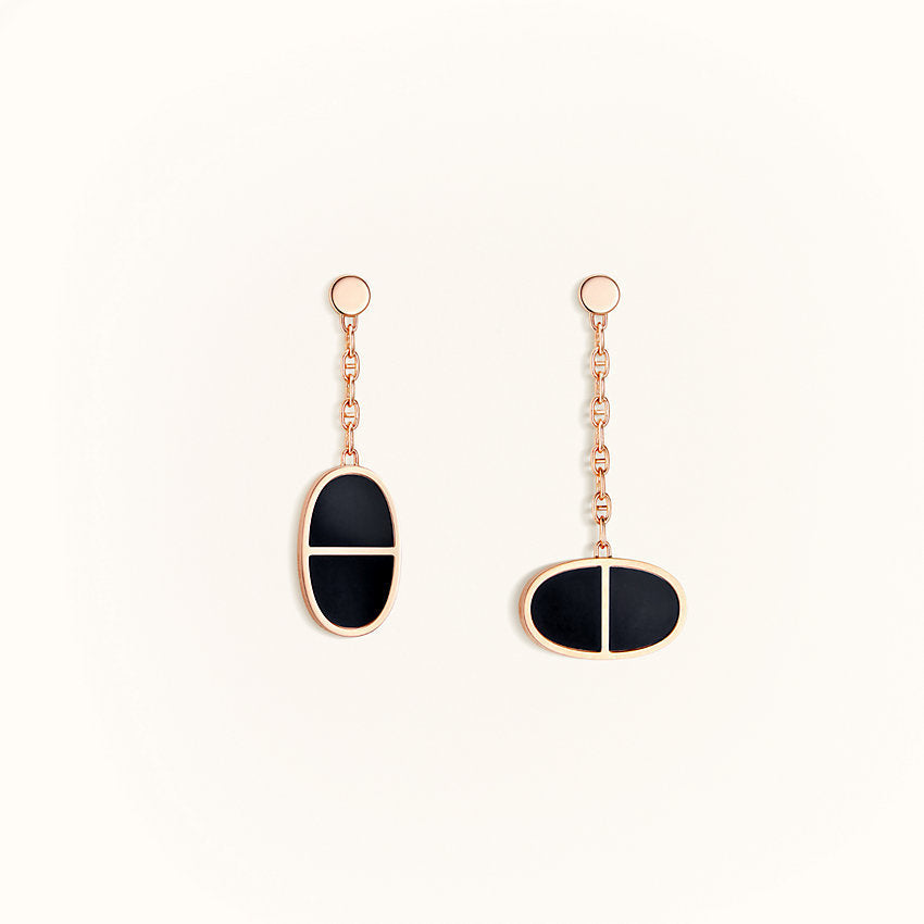 [Peak]CHAINE VERSO BLACK CERAMIC EARRINGS