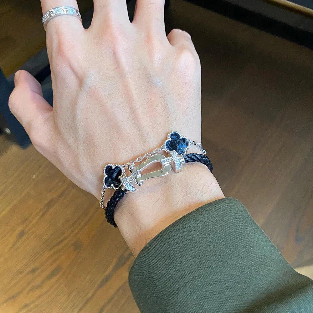 [Peak]LUCKY CLOVER 5-MOTIF BRACELET - PIETERSITE COLLECTION