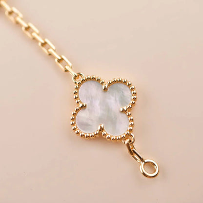 [Peak]LUCKY CLOVER 5-MOTIF BRACELET - WHITE MOTHER-OF-PEARL COLLECTION