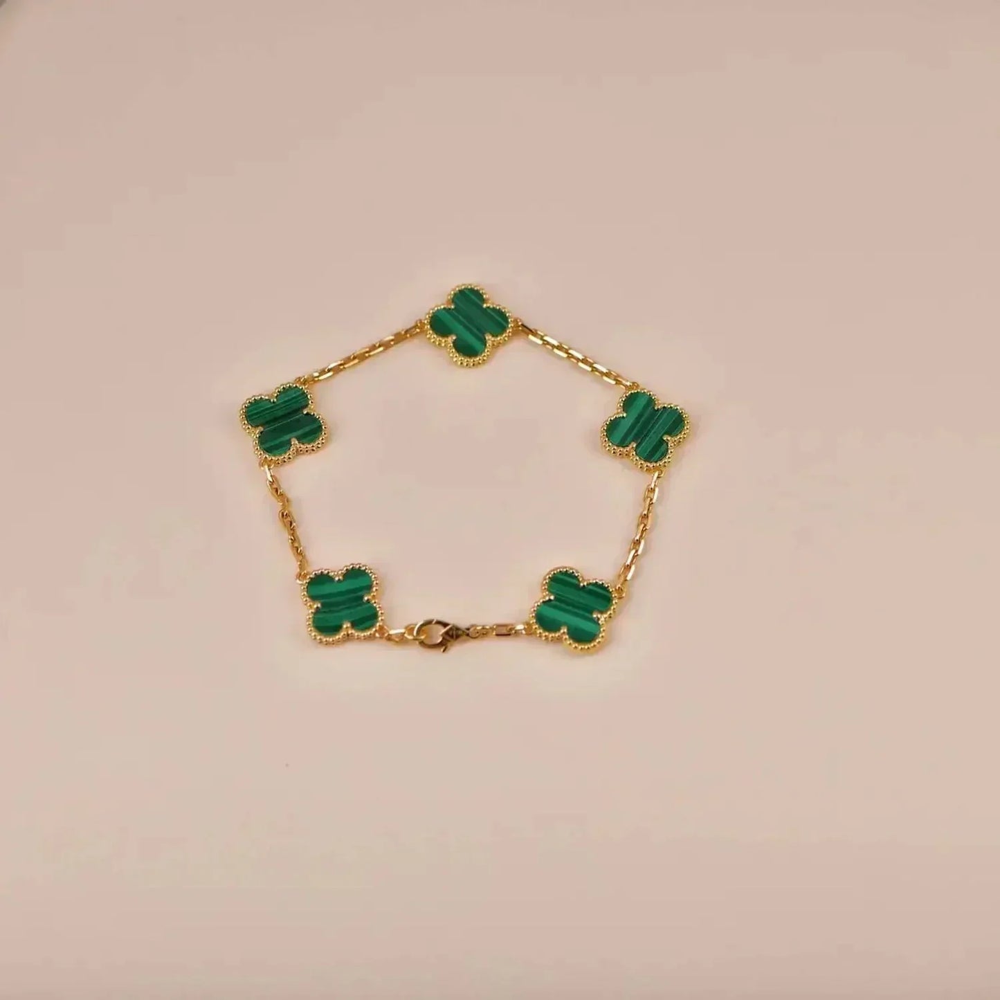 [Peak]LUCKY CLOVER 5-MOTIF BRACELET - MALACHITE COLLECTION