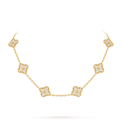 [Peak]CLASSIC LUCKY 10-MOTIF CLOVER NECKLACE GOLD COLLECTION