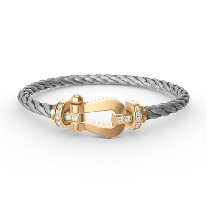 [Peak]FORCE LARGE HORSESHOE HALF DIAMOND BRACELET - GOLD