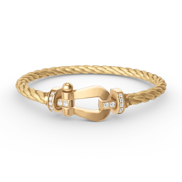 [Peak]FORCE LARGE HORSESHOE HALF DIAMOND BRACELET - GOLD