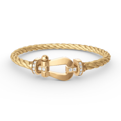 [Peak]FORCE LARGE HORSESHOE HALF DIAMOND BRACELET - GOLD