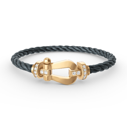 [Peak]FORCE LARGE HORSESHOE HALF DIAMOND BRACELET - GOLD