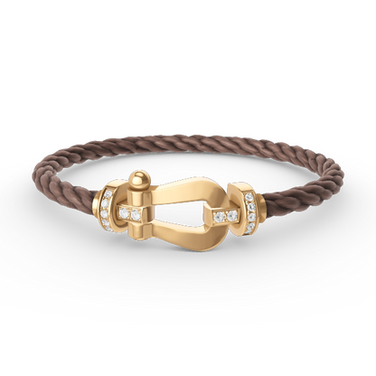 [Peak]FORCE LARGE HORSESHOE HALF DIAMOND BRACELET - GOLD