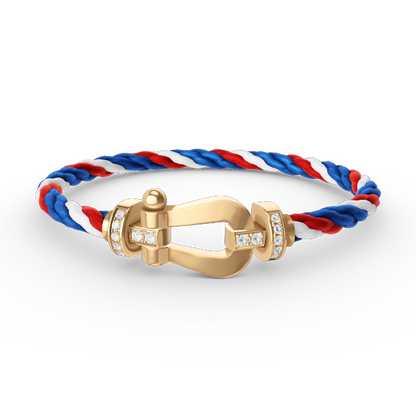 [Peak]FORCE LARGE HORSESHOE HALF DIAMOND BRACELET - GOLD