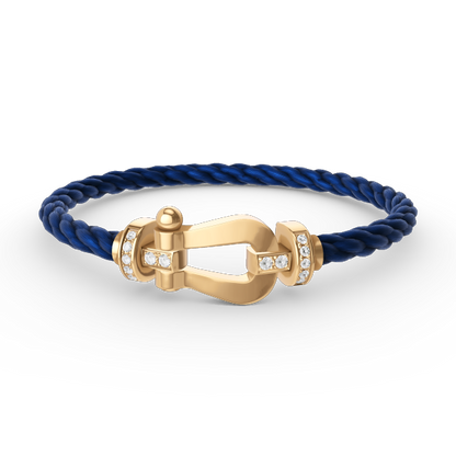 [Peak]FORCE LARGE HORSESHOE HALF DIAMOND BRACELET - GOLD