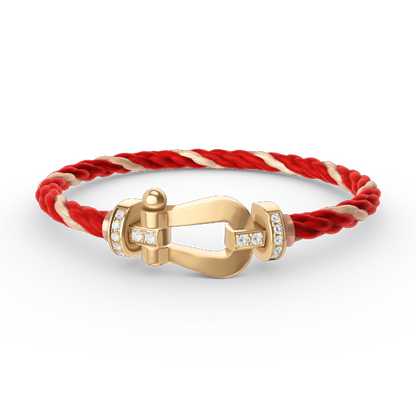 [Peak]FORCE LARGE HORSESHOE HALF DIAMOND BRACELET - GOLD