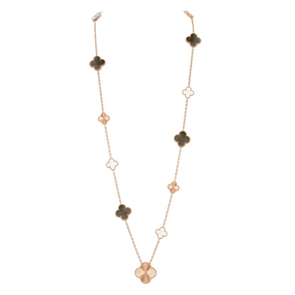 [Peak]DETACHABLE 15-MOTIF CLOVER STATEMENT SET - GREY MOTHER-OF-PEARL & LASER