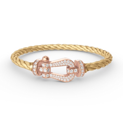 [Peak]FORCE LARGE HORSESHOE FULL DIAMOND BRACELET - ROSE GOLD