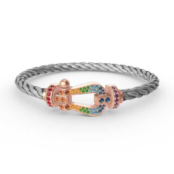 [Peak]FORCE LARGE HORSESHOE COLORED DIAMOND BRACELET - ROSE GOLD