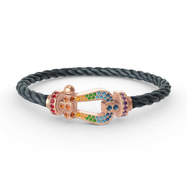 [Peak]FORCE LARGE HORSESHOE COLORED DIAMOND BRACELET - ROSE GOLD