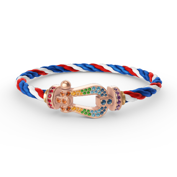 [Peak]FORCE LARGE HORSESHOE COLORED DIAMOND BRACELET - ROSE GOLD
