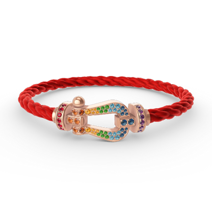 [Peak]FORCE LARGE HORSESHOE COLORED DIAMOND BRACELET - ROSE GOLD