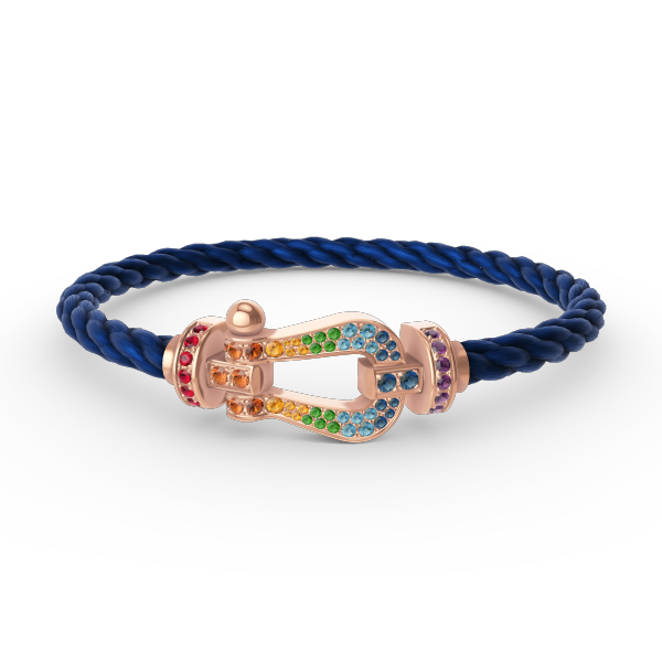 [Peak]FORCE LARGE HORSESHOE COLORED DIAMOND BRACELET - ROSE GOLD