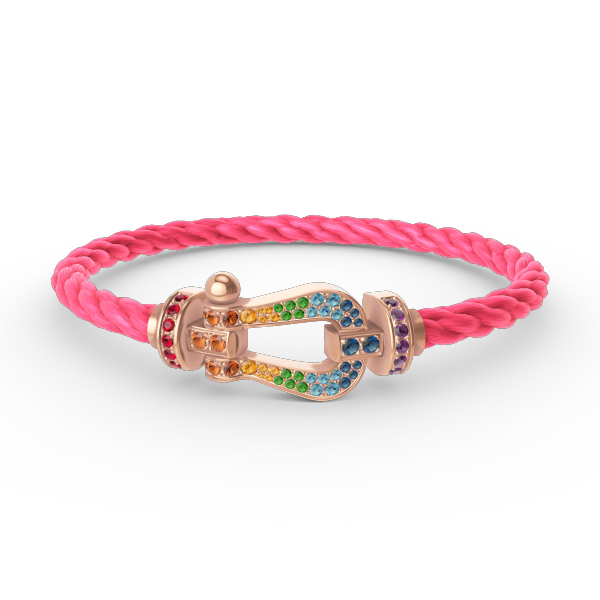 [Peak]FORCE LARGE HORSESHOE COLORED DIAMOND BRACELET - ROSE GOLD