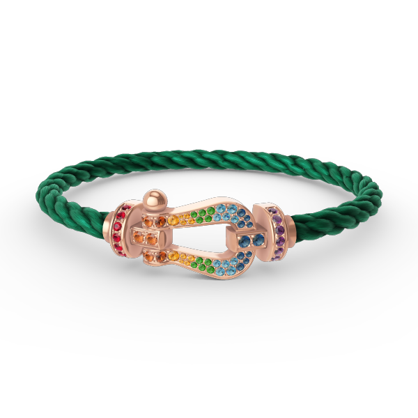 [Peak]FORCE LARGE HORSESHOE COLORED DIAMOND BRACELET - ROSE GOLD