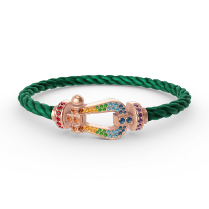 [Peak]FORCE LARGE HORSESHOE COLORED DIAMOND BRACELET - ROSE GOLD