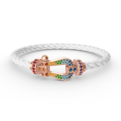 [Peak]FORCE LARGE HORSESHOE COLORED DIAMOND BRACELET - ROSE GOLD