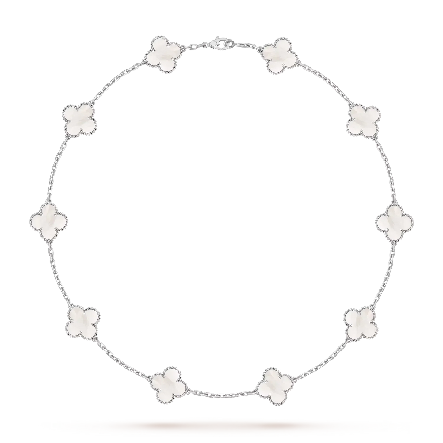 [Peak]CLASSIC LUCKY 10-MOTIF CLOVER NECKLACE WHITE GOLD COLLECTION