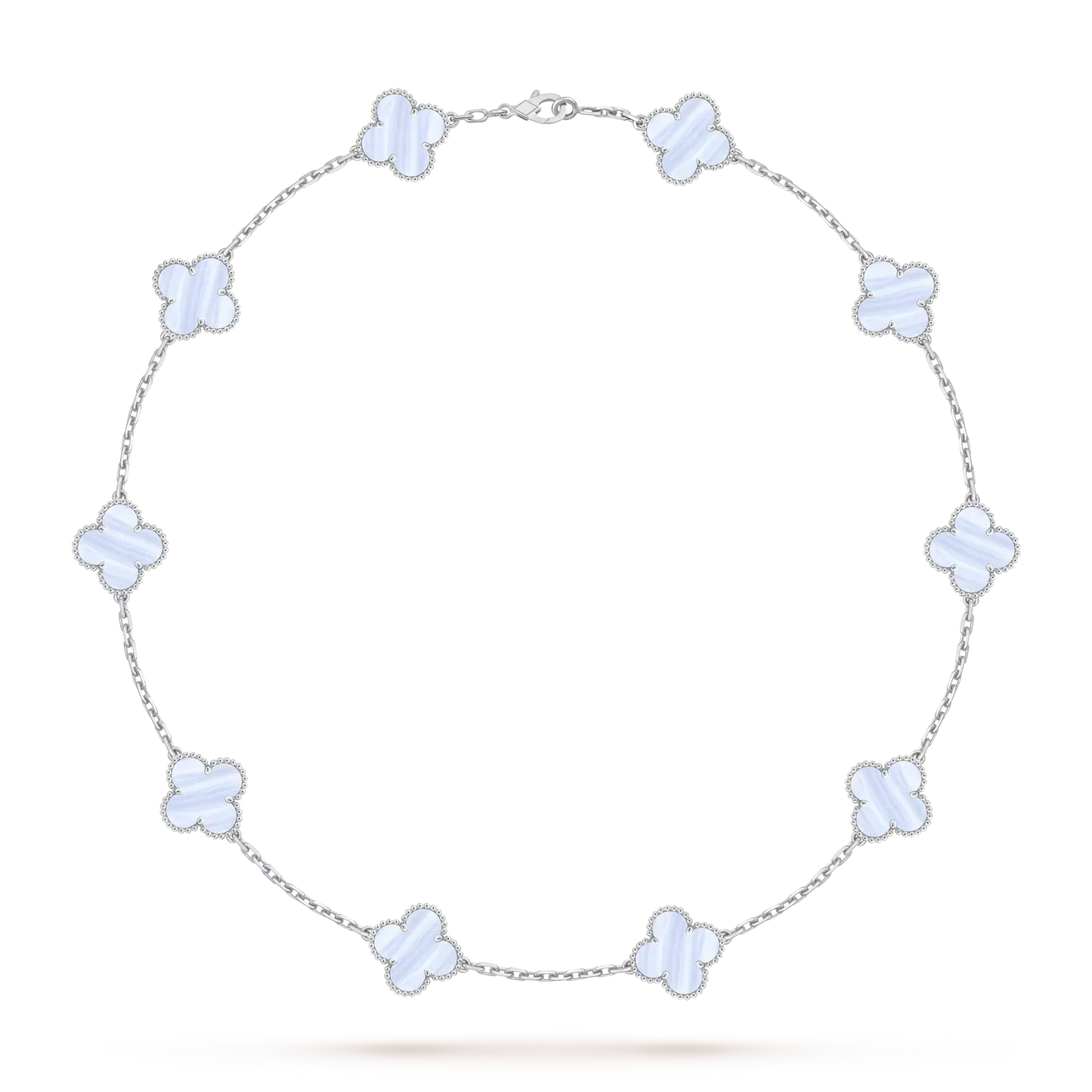 [Peak]CLASSIC LUCKY 10-MOTIF CLOVER NECKLACE WHITE GOLD COLLECTION