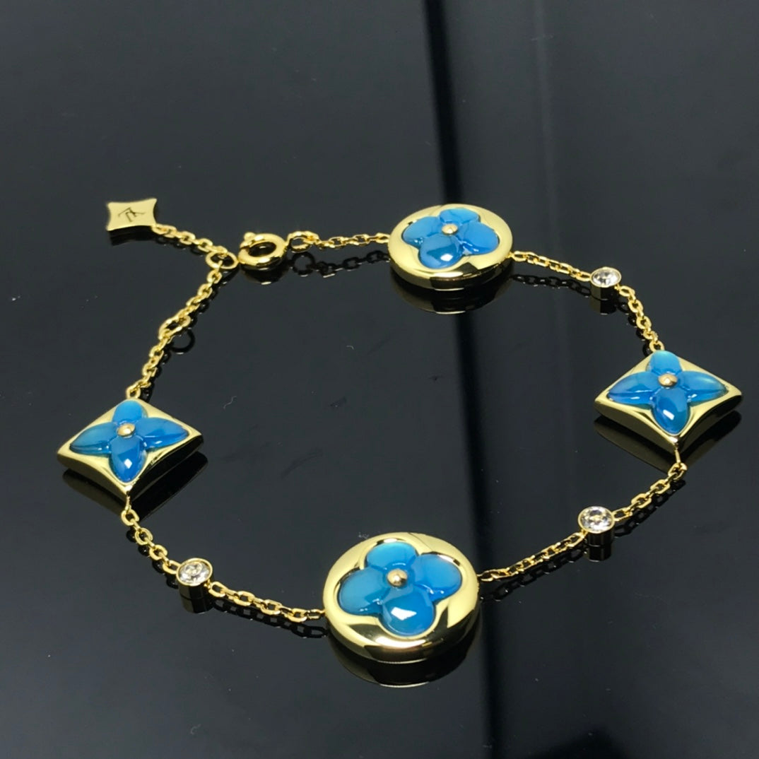 [Peak]STAR AND SUN 4 MOTIF BLUE BRACELET