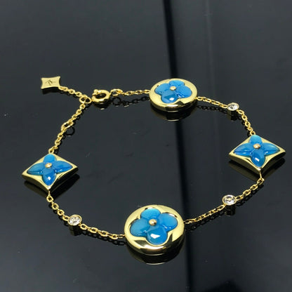 [Peak]STAR AND SUN 4 MOTIF BLUE BRACELET