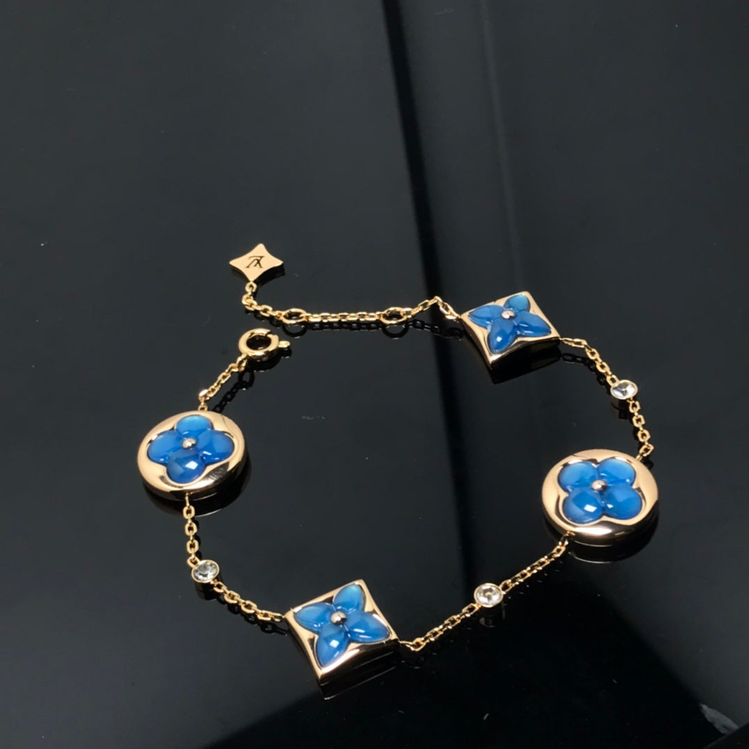 [Peak]STAR AND SUN 4 MOTIF BLUE BRACELET