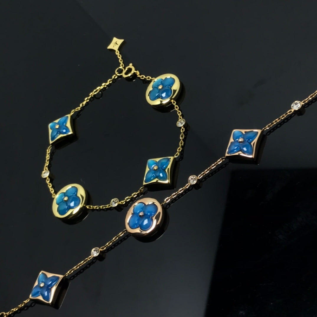 [Peak]STAR AND SUN 4 MOTIF BLUE BRACELET