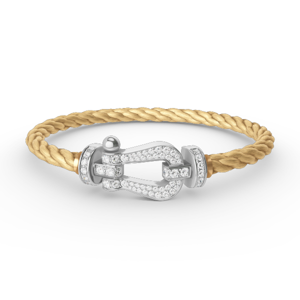 [Peak]FORCE LARGE HORSESHOE FULL DIAMOND BRACELET - WHITE GOLD