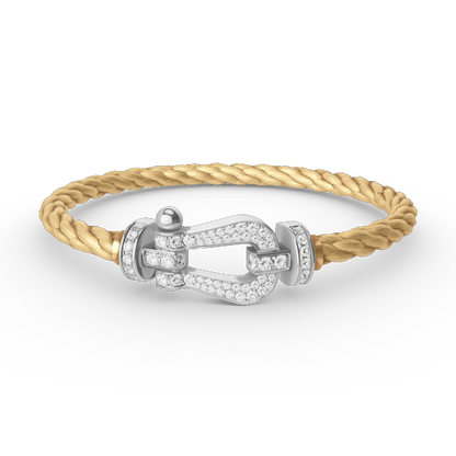 [Peak]FORCE LARGE HORSESHOE FULL DIAMOND BRACELET - WHITE GOLD