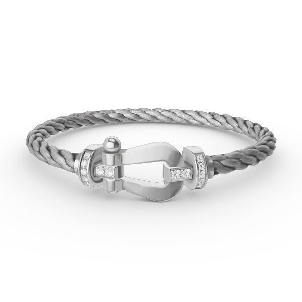 [Peak]FORCE LARGE HORSESHOE HALF DIAMOND BRACELET - WHITE GOLD