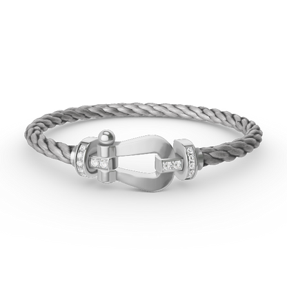 [Peak]FORCE LARGE HORSESHOE HALF DIAMOND BRACELET - WHITE GOLD