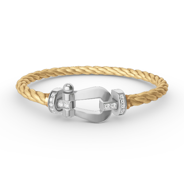 [Peak]FORCE LARGE HORSESHOE HALF DIAMOND BRACELET - WHITE GOLD