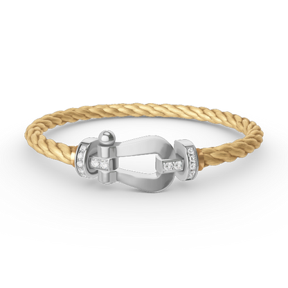 [Peak]FORCE LARGE HORSESHOE HALF DIAMOND BRACELET - WHITE GOLD