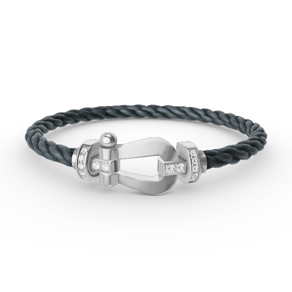 [Peak]FORCE LARGE HORSESHOE HALF DIAMOND BRACELET - WHITE GOLD