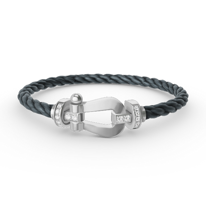 [Peak]FORCE LARGE HORSESHOE HALF DIAMOND BRACELET - WHITE GOLD