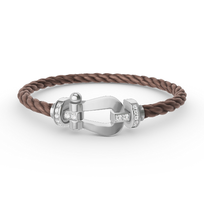 [Peak]FORCE LARGE HORSESHOE HALF DIAMOND BRACELET - WHITE GOLD