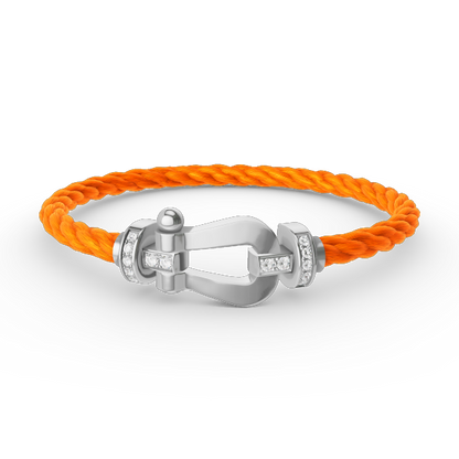 [Peak]FORCE LARGE HORSESHOE HALF DIAMOND BRACELET - WHITE GOLD