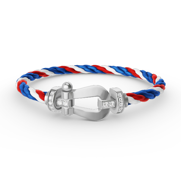 [Peak]FORCE LARGE HORSESHOE HALF DIAMOND BRACELET - WHITE GOLD
