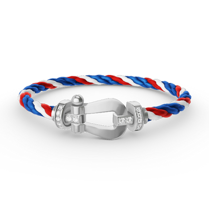 [Peak]FORCE LARGE HORSESHOE HALF DIAMOND BRACELET - WHITE GOLD