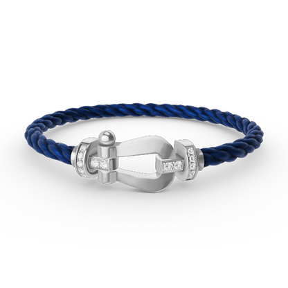 [Peak]FORCE LARGE HORSESHOE HALF DIAMOND BRACELET - WHITE GOLD