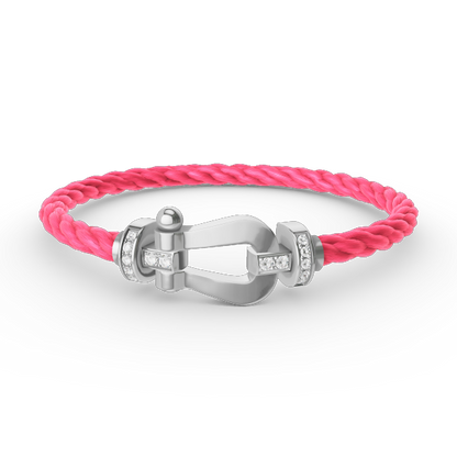 [Peak]FORCE LARGE HORSESHOE HALF DIAMOND BRACELET - WHITE GOLD