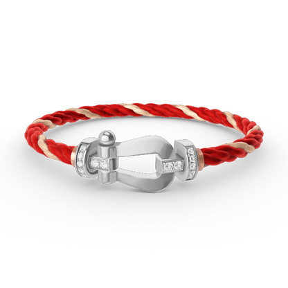 [Peak]FORCE LARGE HORSESHOE HALF DIAMOND BRACELET - WHITE GOLD