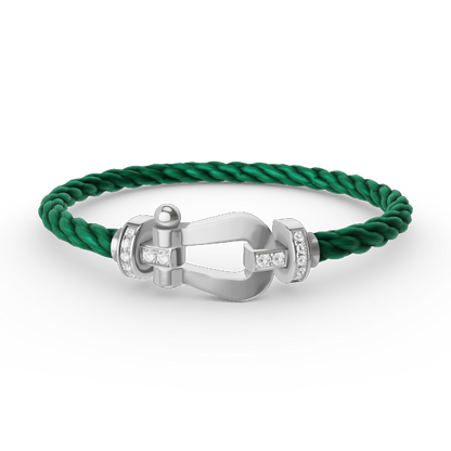 [Peak]FORCE LARGE HORSESHOE HALF DIAMOND BRACELET - WHITE GOLD