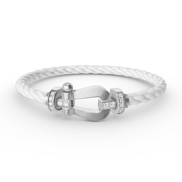 [Peak]FORCE LARGE HORSESHOE HALF DIAMOND BRACELET - WHITE GOLD