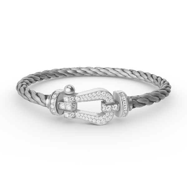 [Peak]FORCE LARGE HORSESHOE FULL DIAMOND BRACELET - WHITE GOLD