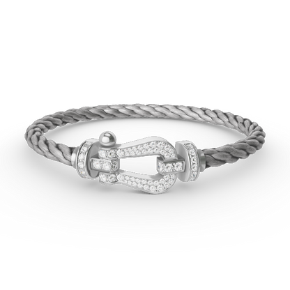 [Peak]FORCE LARGE HORSESHOE FULL DIAMOND BRACELET - WHITE GOLD